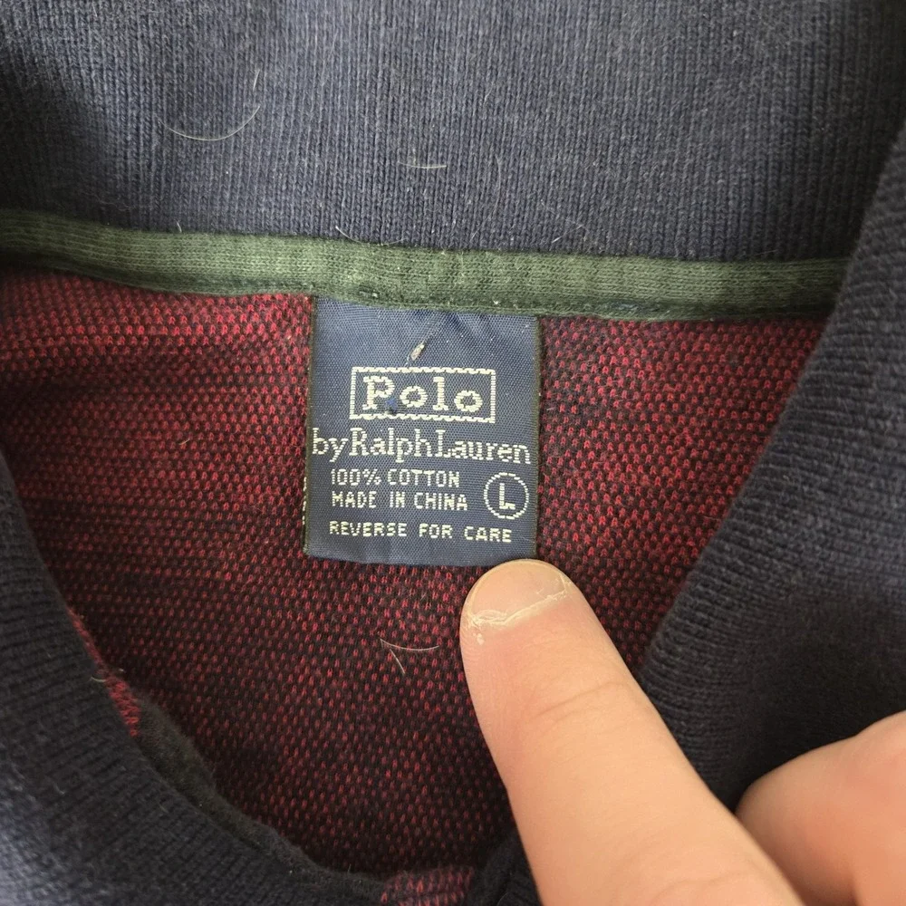 Vintage Polo Ralph Lauren Polo Shirt Mens  Large Red Plaid Long Sleeve 90s